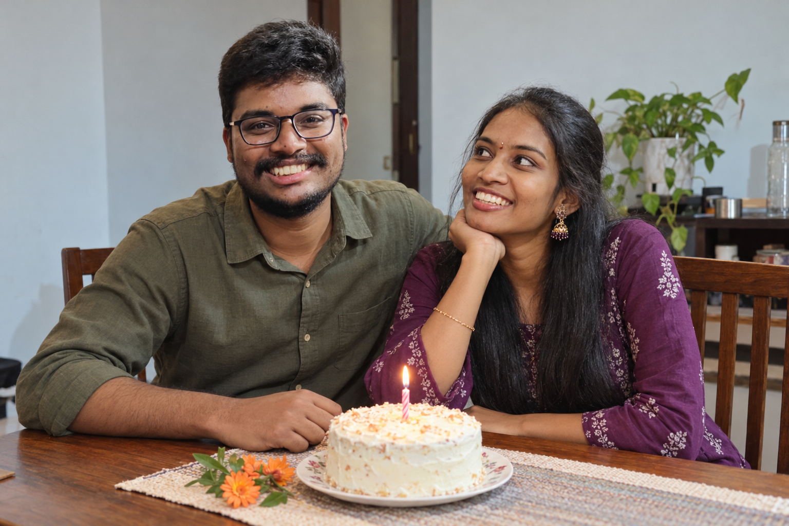 A hopeful birthday scene of Kavya and Gowtham annayya celebrating together